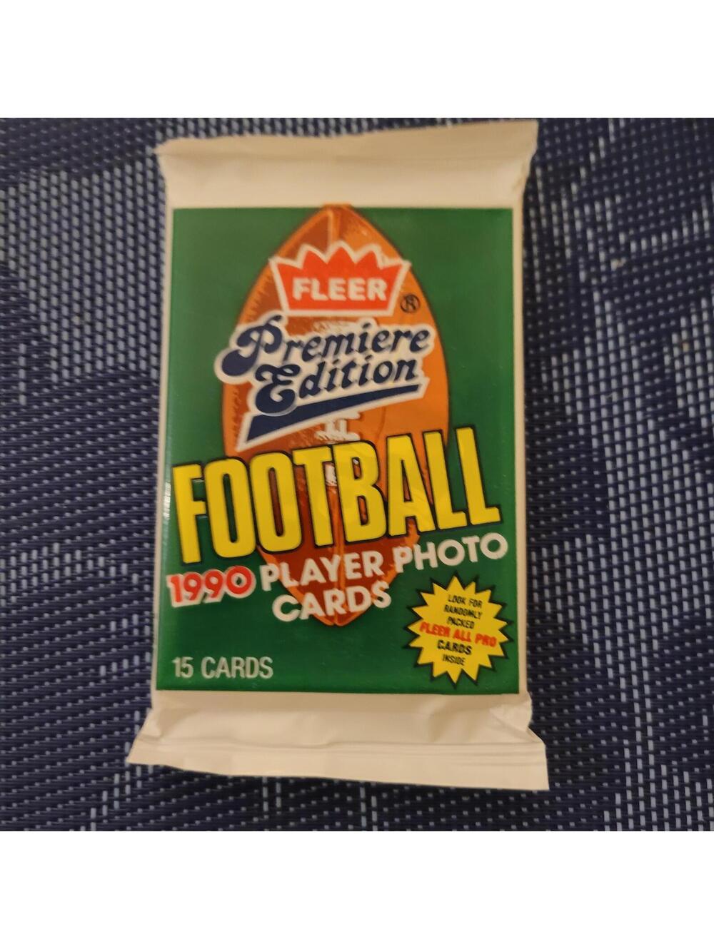 1990 Fleer Premier Edition Football Player Photo Cards Sealed Pack 15 Cards